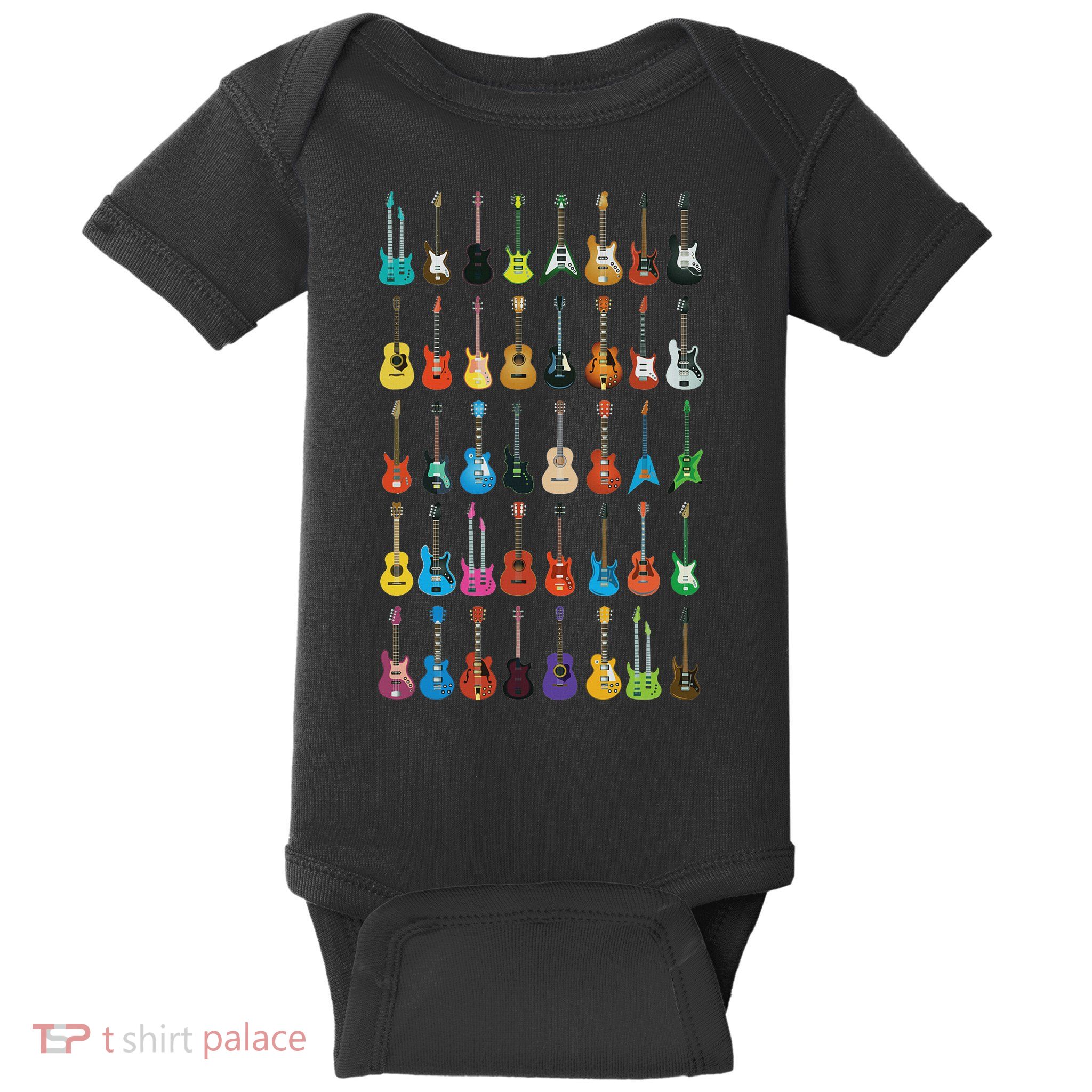Love Guitar Different Guitars Music Lover Funny Gift Baby Bodysuit