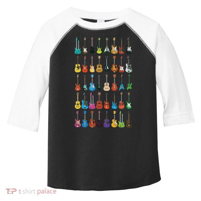Love Guitar Different Guitars Music Lover Funny Gift Toddler Fine Jersey T-Shirt