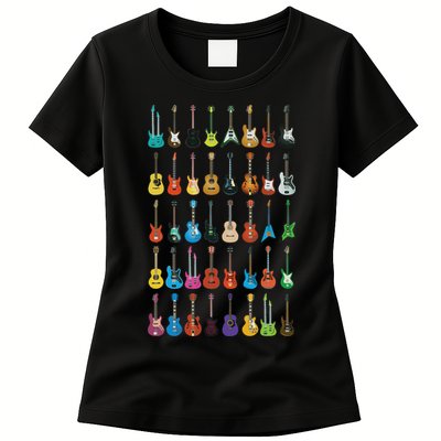 Love Guitar Different Guitars Music Lover Funny Gift Womens T-Shirt