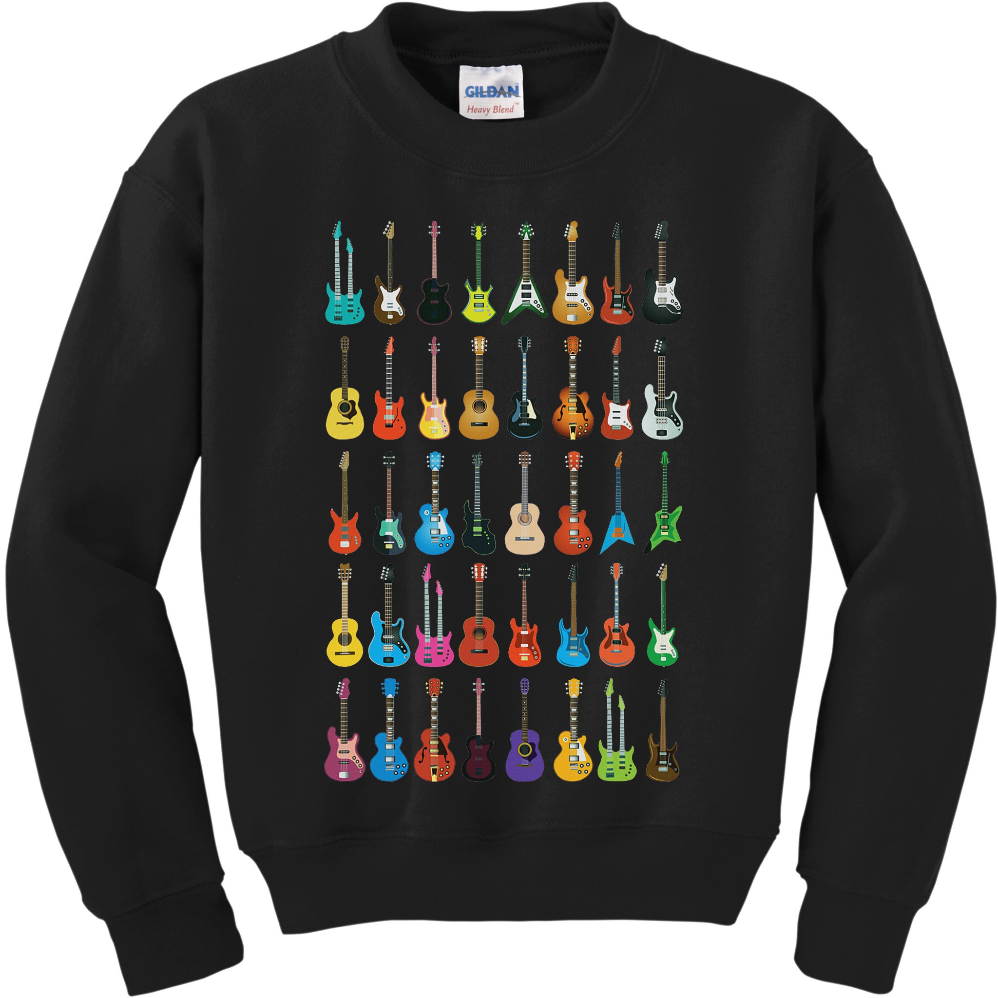 Love Guitar Different Guitars Music Lover Funny Gift Kids Sweatshirt