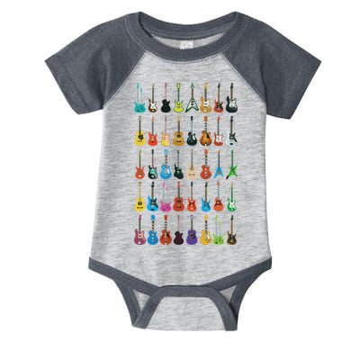 Love Guitar Different Guitars Music Lover Funny Gift Infant Baby Jersey Bodysuit