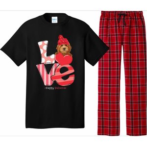 Love Goldendoodle Dog Valentine Day Goldendoodle Lover Gift Pajama Set