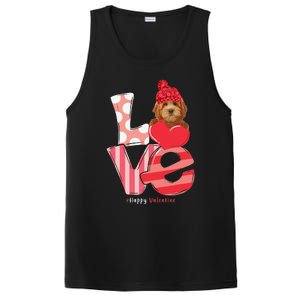 Love Goldendoodle Dog Valentine Day Goldendoodle Lover Gift PosiCharge Competitor Tank