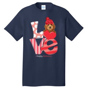 Love Goldendoodle Dog Valentine Day Goldendoodle Lover Gift Tall T-Shirt