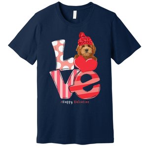 Love Goldendoodle Dog Valentine Day Goldendoodle Lover Gift Premium T-Shirt