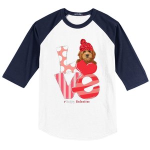 Love Goldendoodle Dog Valentine Day Goldendoodle Lover Gift Baseball Sleeve Shirt