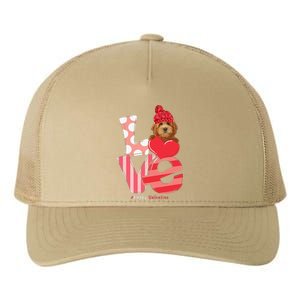 Love Goldendoodle Dog Valentine Day Goldendoodle Lover Gift Yupoong Adult 5-Panel Trucker Hat