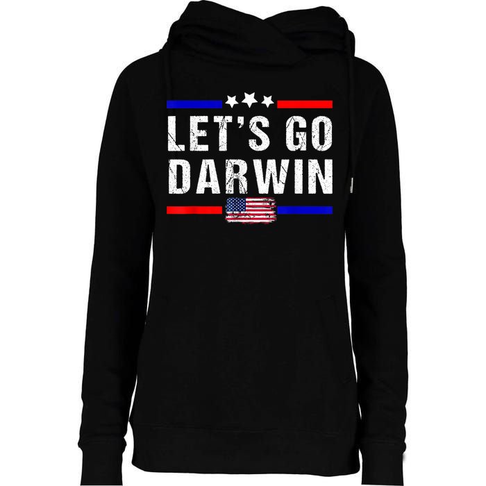 Let's Go Darwin Lets Go Darwin Meme Womens Funnel Neck Pullover Hood