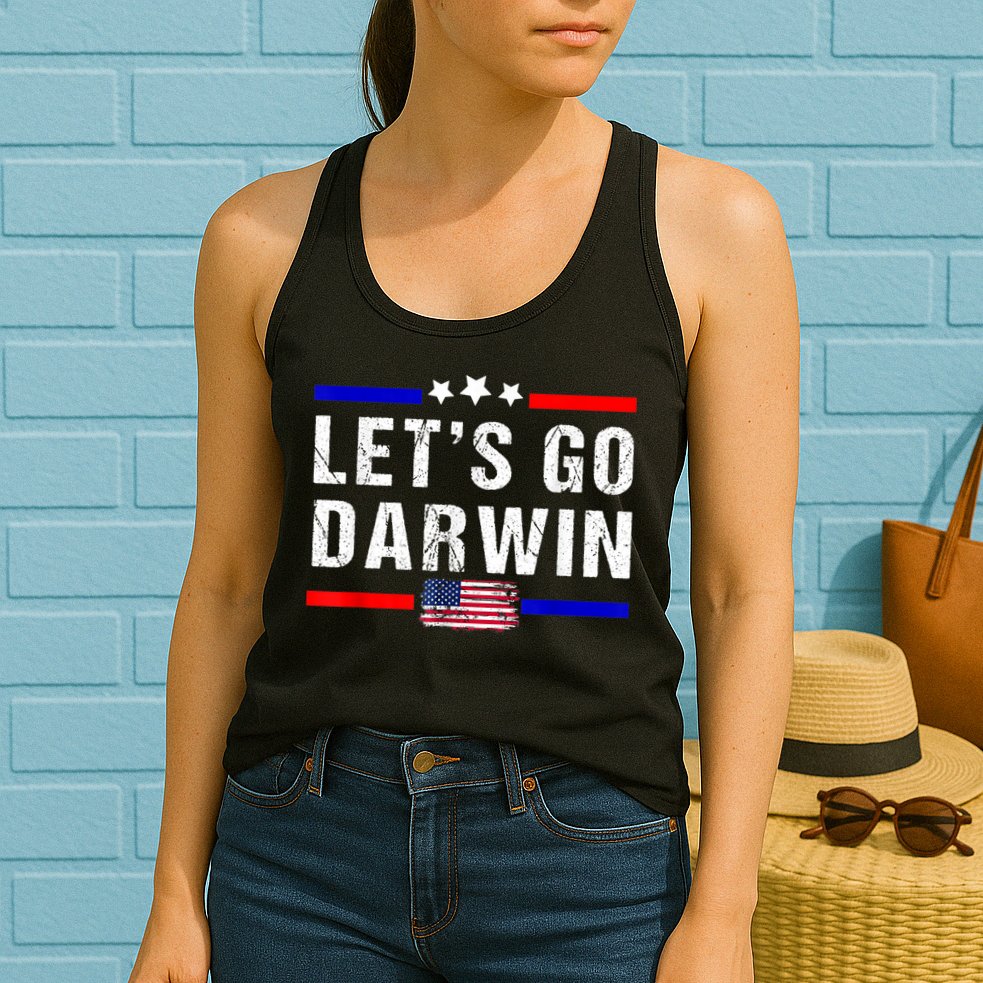 Let's Go Darwin Lets Go Darwin Meme Womens Tank Top