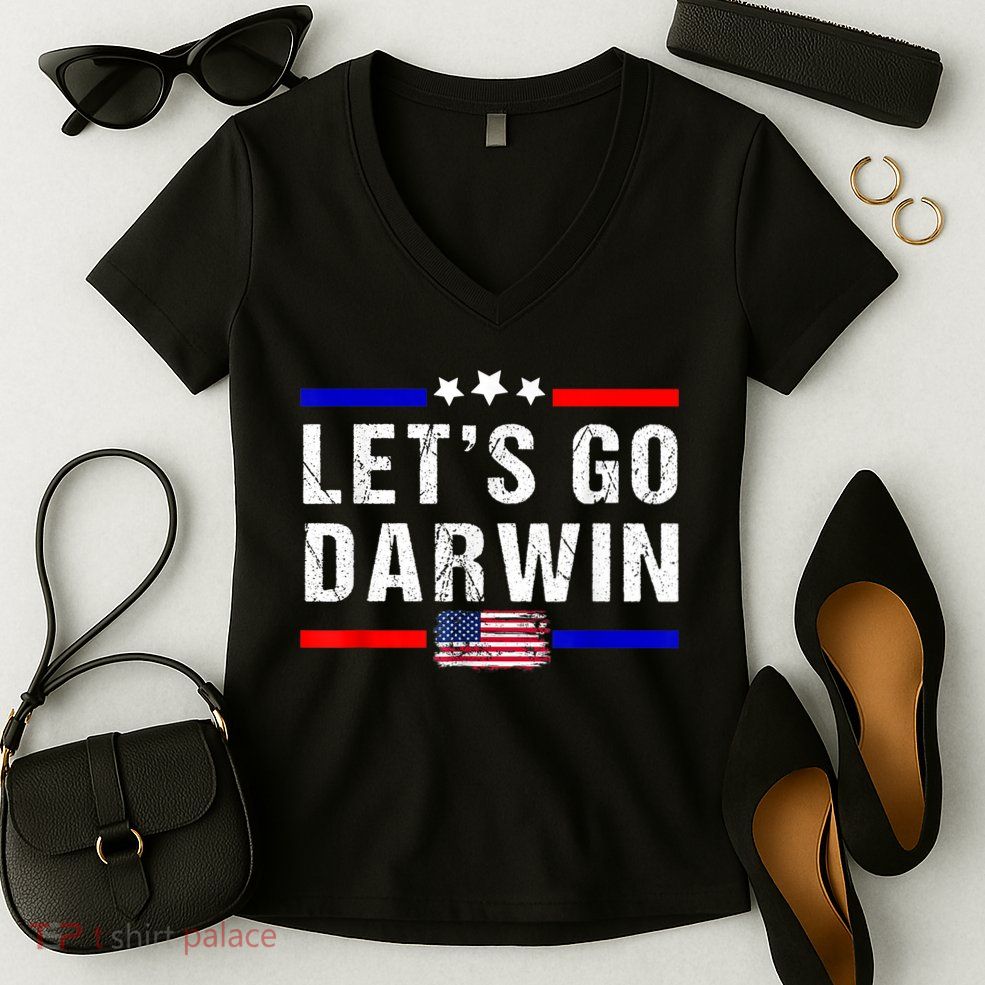 Let's Go Darwin Lets Go Darwin Meme Women's V-Neck T-Shirt