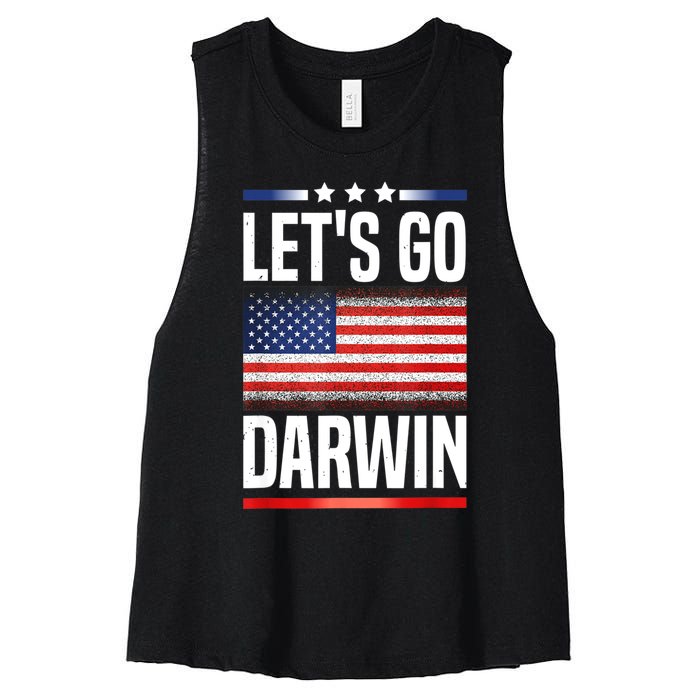 Let's Go Darwin Women's Racerback Cropped Tank