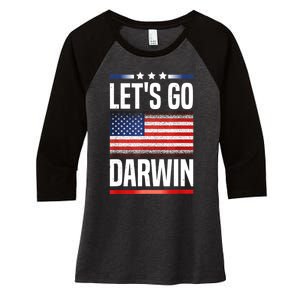 Let's Go Darwin Women's Tri-Blend 3/4-Sleeve Raglan Shirt