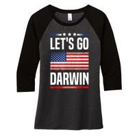 Let's Go Darwin Women's Tri-Blend 3/4-Sleeve Raglan Shirt