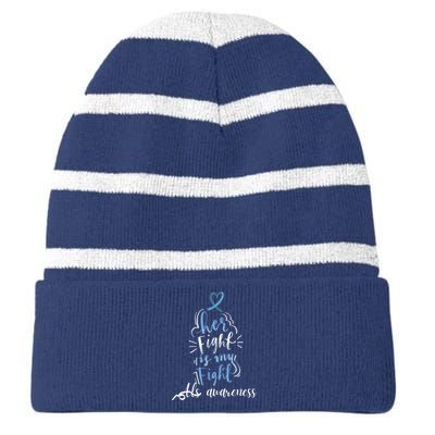 Lou Gehrigs Disease ALS Awareness Month Celebration, Perfect For MND Patients Striped Beanie with Solid Band