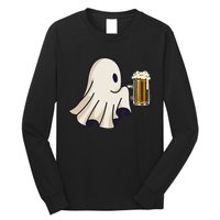 Little Ghost Drinking Beer Funny Halloween Costume Long Sleeve Shirt