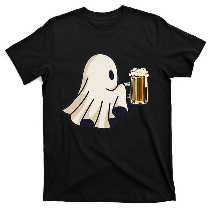 Little Ghost Drinking Beer Funny Halloween Costume T-Shirt