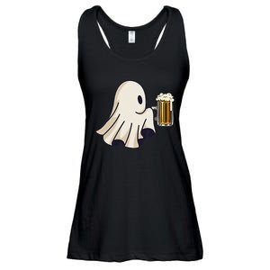 Little Ghost Drinking Beer Funny Halloween Costume Ladies Essential Flowy Tank