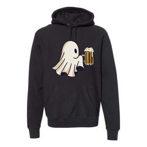 Little Ghost Drinking Beer Funny Halloween Costume Premium Hoodie