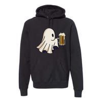 Little Ghost Drinking Beer Funny Halloween Costume Premium Hoodie