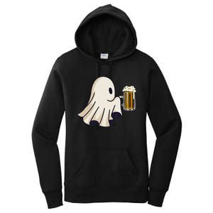 Little Ghost Drinking Beer Funny Halloween Costume Women's Pullover Hoodie