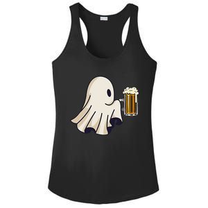 Little Ghost Drinking Beer Funny Halloween Costume Ladies PosiCharge Competitor Racerback Tank