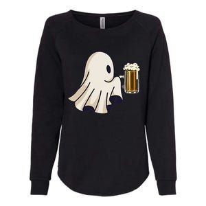 Little Ghost Drinking Beer Funny Halloween Costume Womens California Wash Sweatshirt