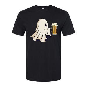 Little Ghost Drinking Beer Funny Halloween Costume Softstyle CVC T-Shirt