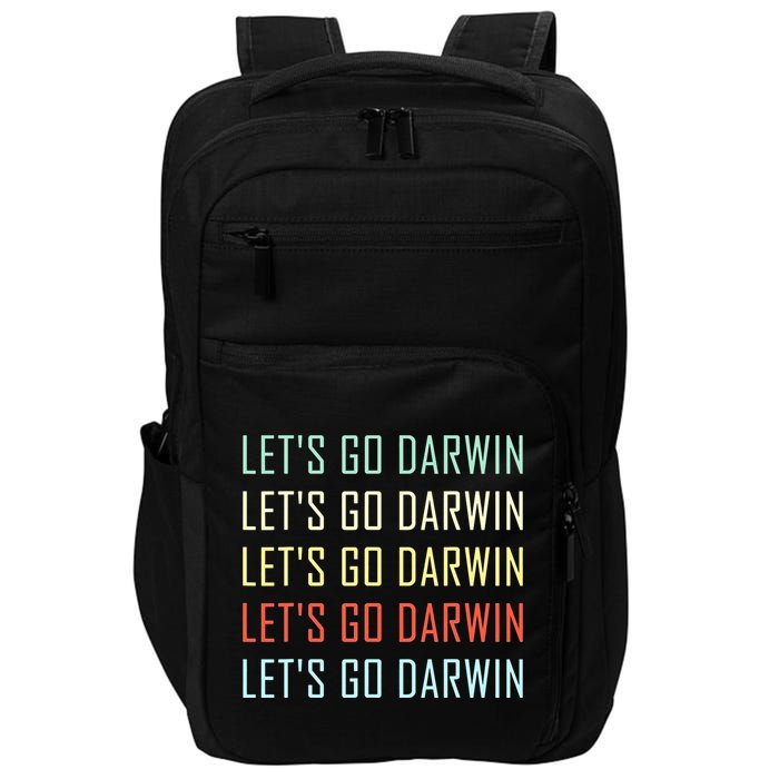 Lets Go Darwin Funny Sarcastic Trending Political Impact Tech Backpack