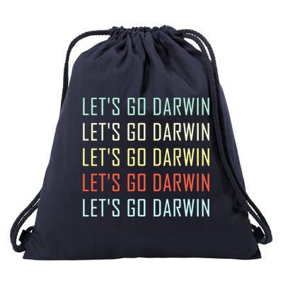 Lets Go Darwin Funny Sarcastic Trending Political Drawstring Bag
