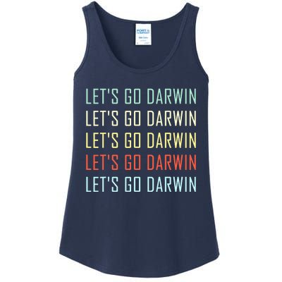 Lets Go Darwin Funny Sarcastic Trending Political Ladies Essential Tank