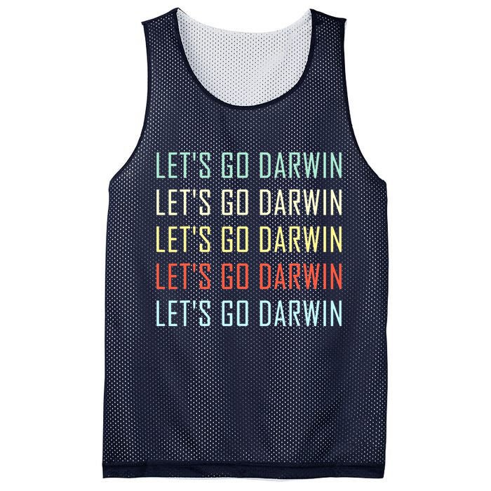 Lets Go Darwin Funny Sarcastic Trending Political Mesh Reversible Basketball Jersey Tank