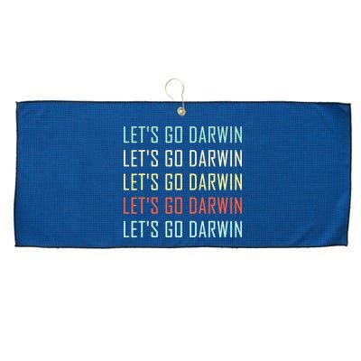 Lets Go Darwin Funny Sarcastic Trending Political Large Microfiber Waffle Golf Towel