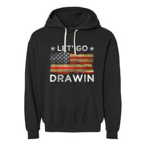 Lets Go Darwin Usa Flag Garment-Dyed Fleece Hoodie