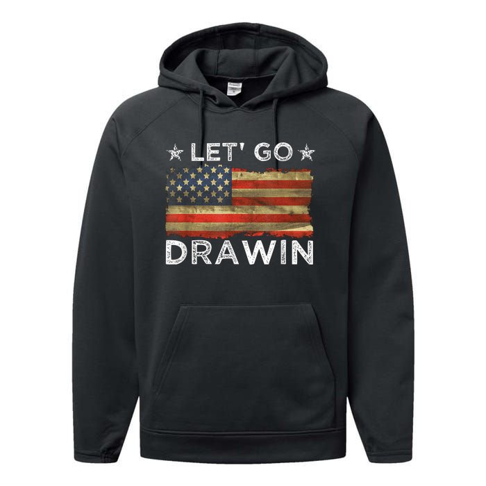 Lets Go Darwin Usa Flag Performance Fleece Hoodie