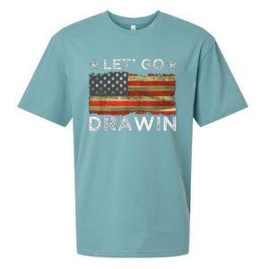 Lets Go Darwin Usa Flag Sueded Cloud Jersey T-Shirt