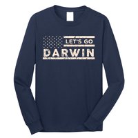 Lets Go Darwin US Flag Vintage Long Sleeve Shirt