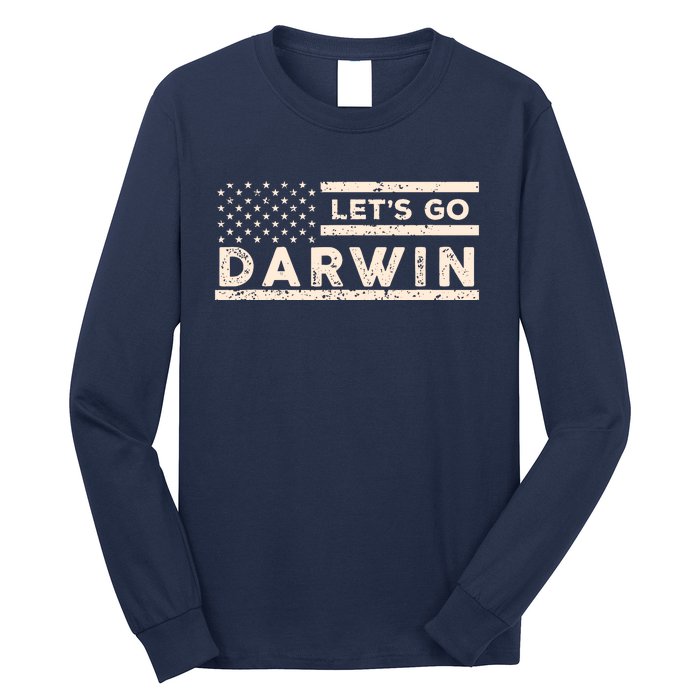 Lets Go Darwin US Flag Vintage Long Sleeve Shirt