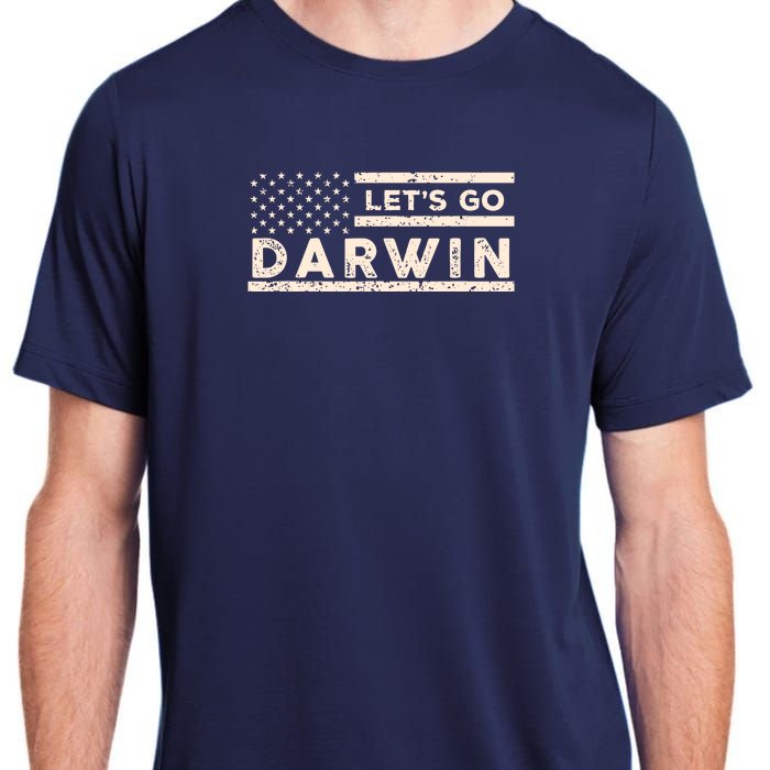 Lets Go Darwin US Flag Vintage Adult ChromaSoft Performance T-Shirt