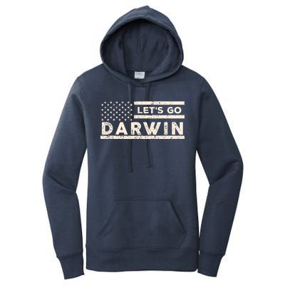 Lets Go Darwin US Flag Vintage Women's Pullover Hoodie