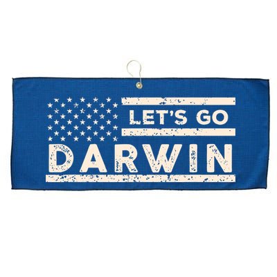 Lets Go Darwin US Flag Vintage Large Microfiber Waffle Golf Towel