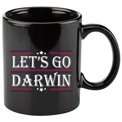 Lets Go Darwin Sarcastic Saying USA Flag Lets Go Darwin 11oz C Handle Ceramic Mug