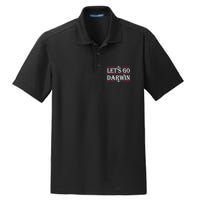 Lets Go Darwin Sarcastic Saying USA Flag Lets Go Darwin Dry Zone Grid Polo