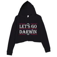 Lets Go Darwin Sarcastic Saying USA Flag Lets Go Darwin Crop Fleece Hoodie