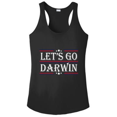 Lets Go Darwin Sarcastic Saying USA Flag Lets Go Darwin Ladies PosiCharge Competitor Racerback Tank