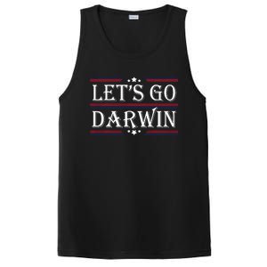 Lets Go Darwin Sarcastic Saying USA Flag Lets Go Darwin PosiCharge Competitor Tank