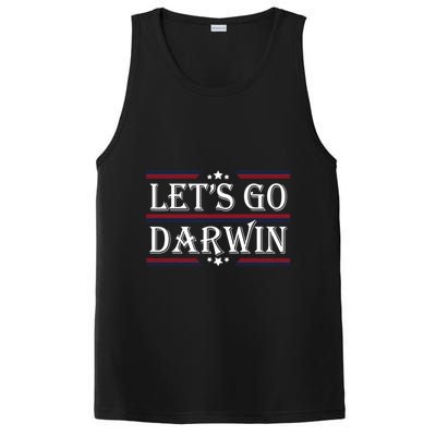 Lets Go Darwin Sarcastic Saying USA Flag Lets Go Darwin PosiCharge Competitor Tank