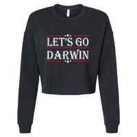 Lets Go Darwin Sarcastic Saying USA Flag Lets Go Darwin Cropped Pullover Crew