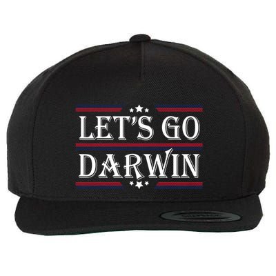 Lets Go Darwin Sarcastic Saying USA Flag Lets Go Darwin Wool Snapback Cap