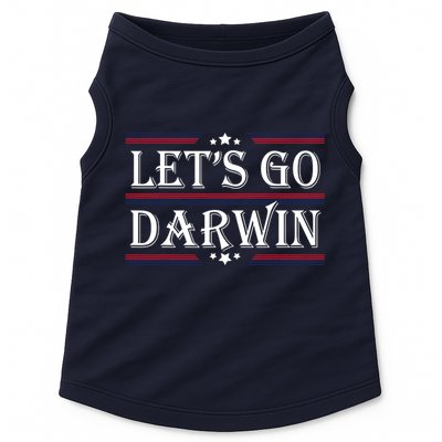 Lets Go Darwin Sarcastic Saying USA Flag Lets Go Darwin Doggie Tank