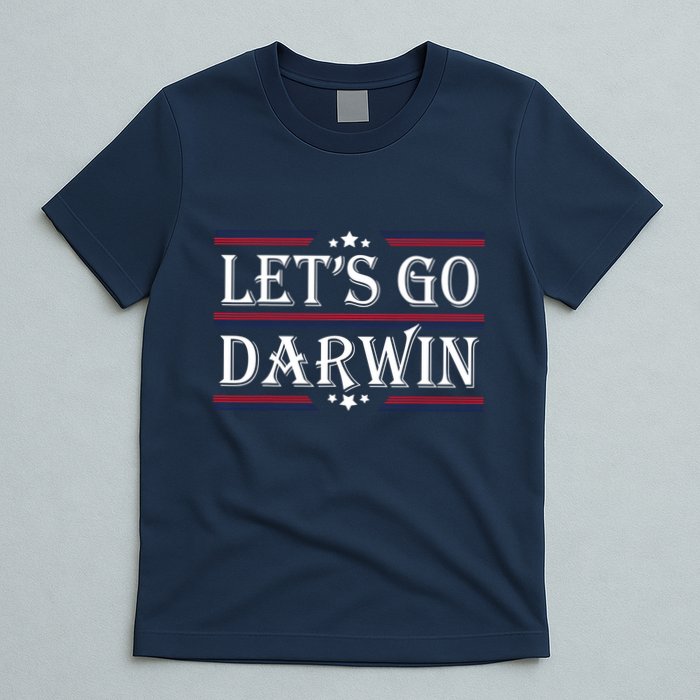 Lets Go Darwin Sarcastic Saying USA Flag Lets Go Darwin T-Shirt